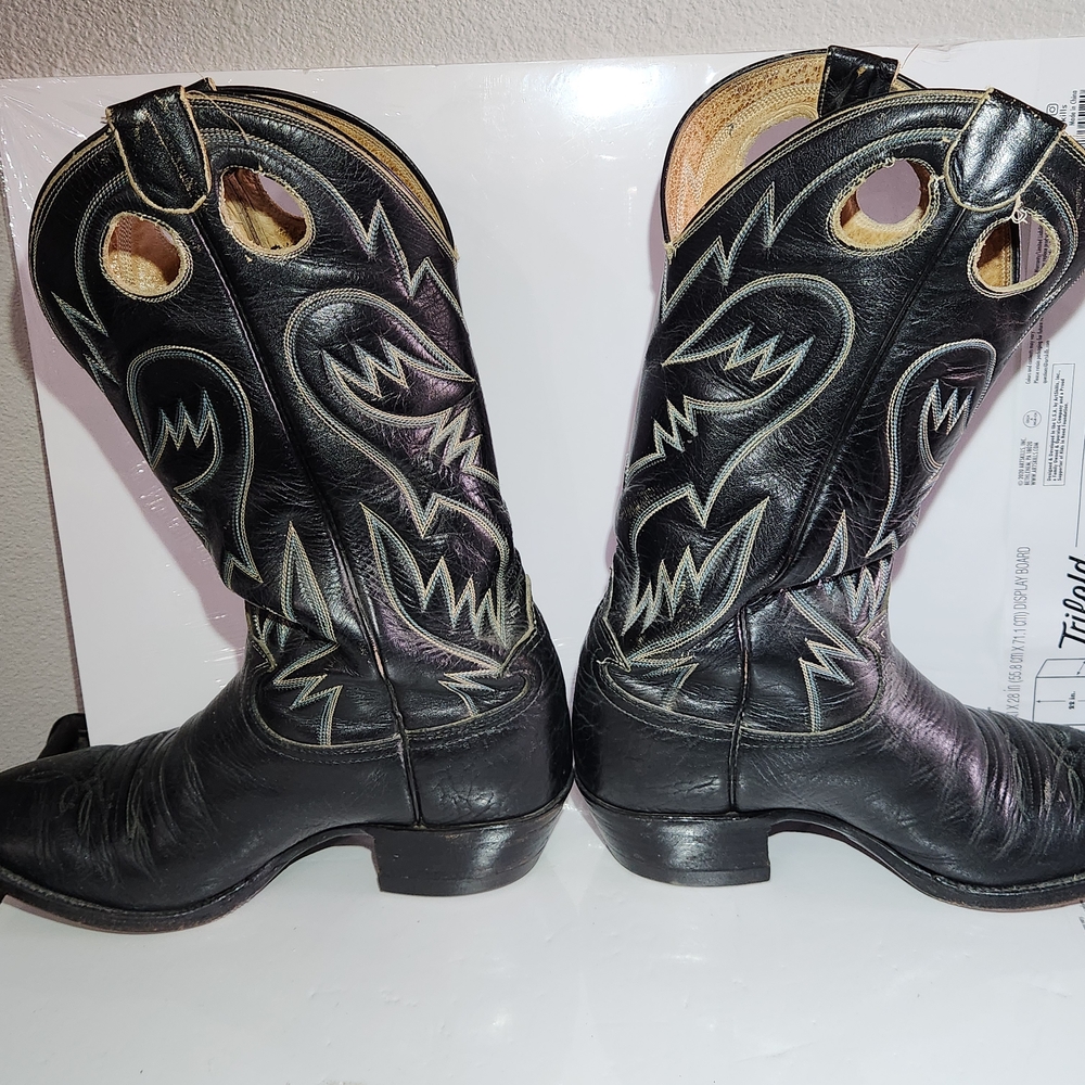 Hondo Vtg Classic Black Cowboy Boots Mens 9.5 9 1/2 D